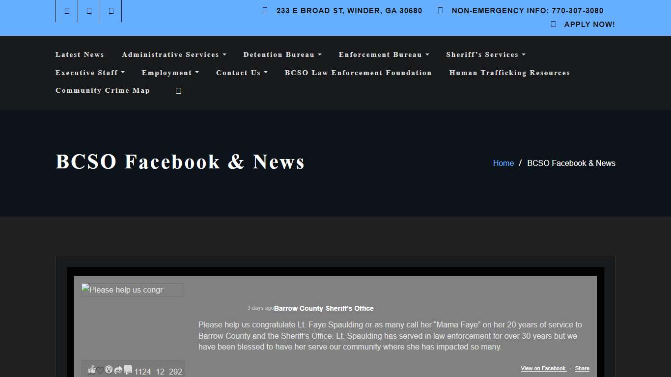 BCSO Facebook & News – BCSO